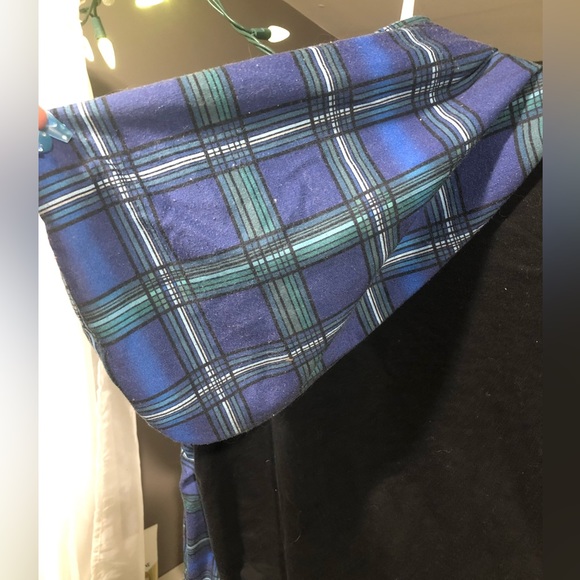 Unisex black with plaid contrast hoodie - Picture 7 of 7